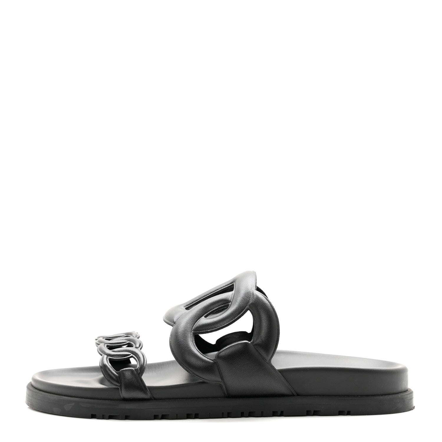 Hermes Nappa Extra Sandals 37.5 Black 1 of 9