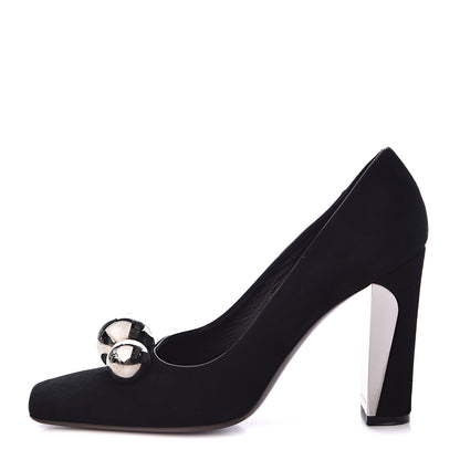 Louis Vuitton Suede Mirrored Ball Pumps 37 Black 1 of 16