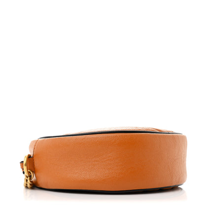 Gucci Azalea Calfskin Matelasse Diagonal Mini Torchon GG Marmont Round Shoulder Bag Cognac Black 4 of 11