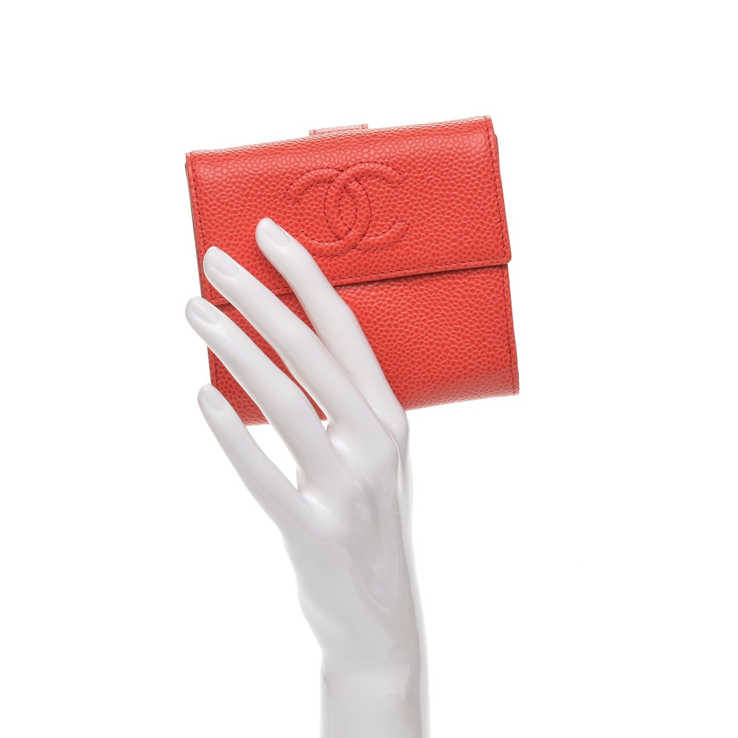 Caviar Timeless CC Compact French Wallet Red