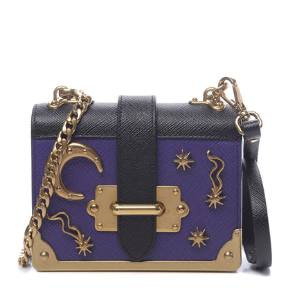 Prada Saffiano Astrology Mini Cahier Bag Viola Black 1 of 10