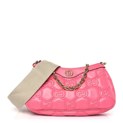 Gucci Calfskin GG Matelasse Chain Handbag Rhodamine Pink Natural 1 of 10