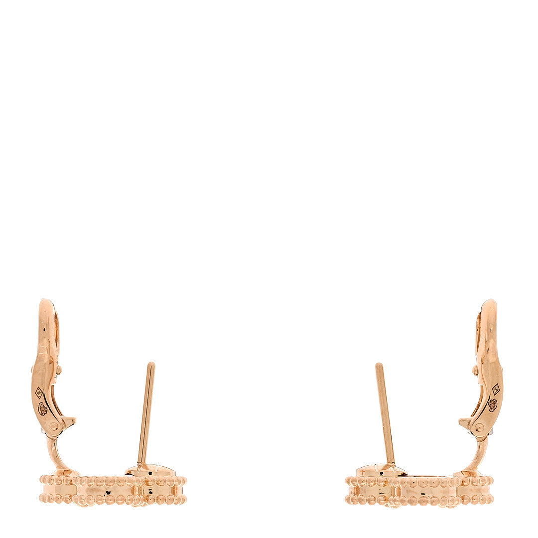 18k Yellow Gold Black Onyx Vintage Alhambra Earrings