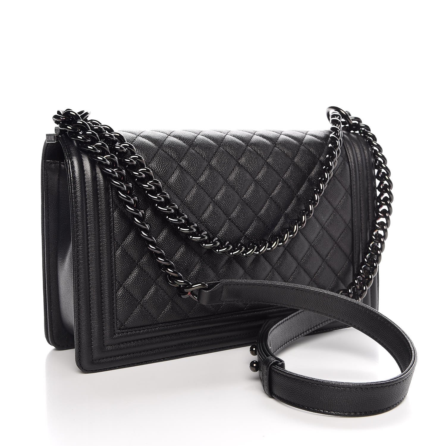 Chanel Caviar Quilted New Medium Boy Flap So Black 4 of 9