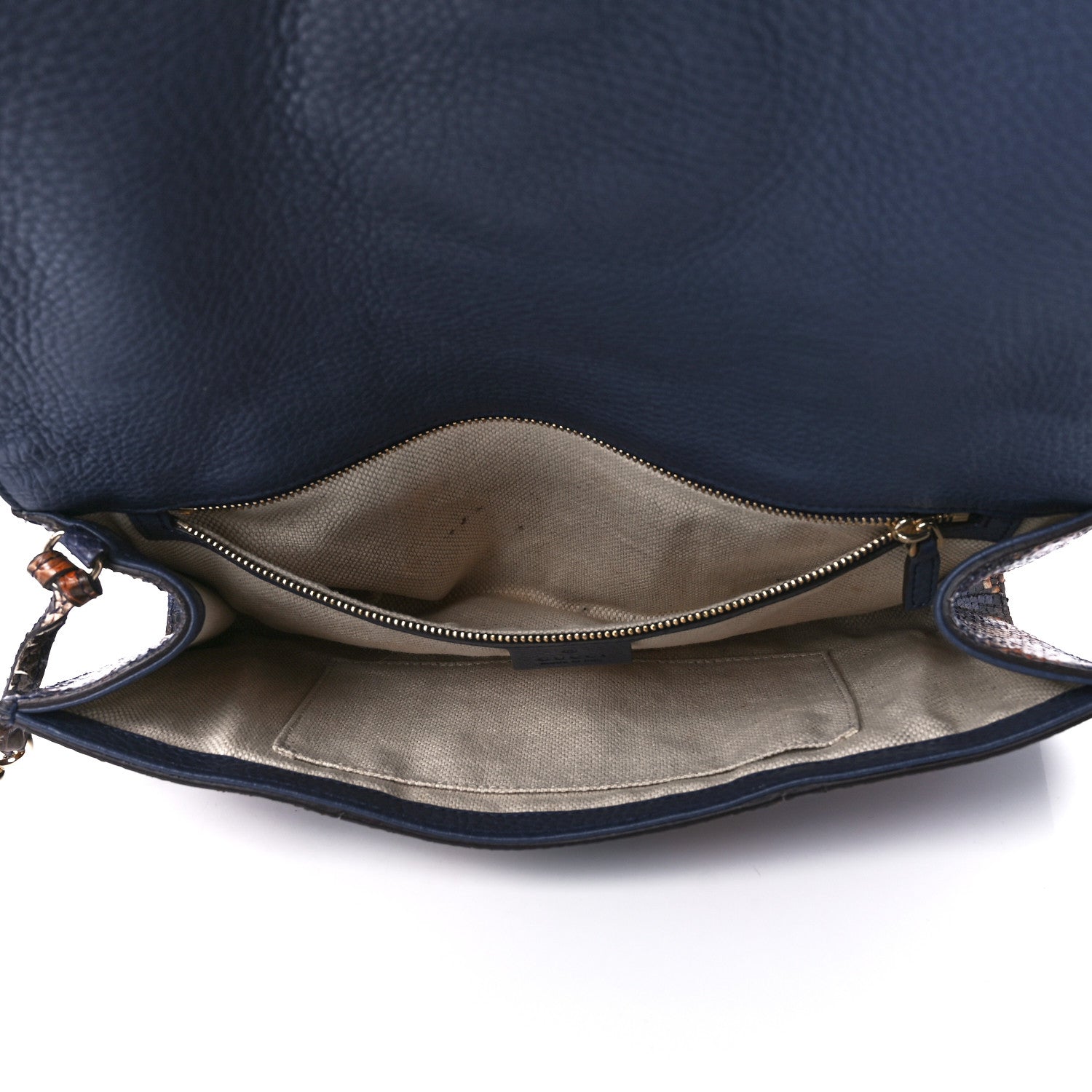 Gucci Snakeskin Medium Soho Clutch Blue Sienna 5 of 12