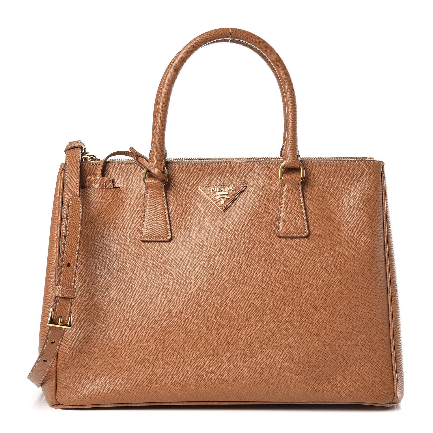Prada Saffiano Medium Galleria Double Zip Tote Caramel 1 of 11