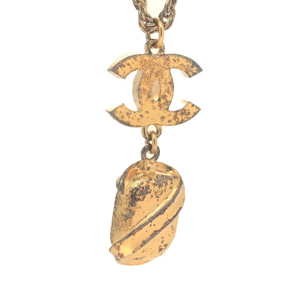Chanel Pearl Crystal CC Pendant Necklace Gold Pink Pearly White 6 of 6