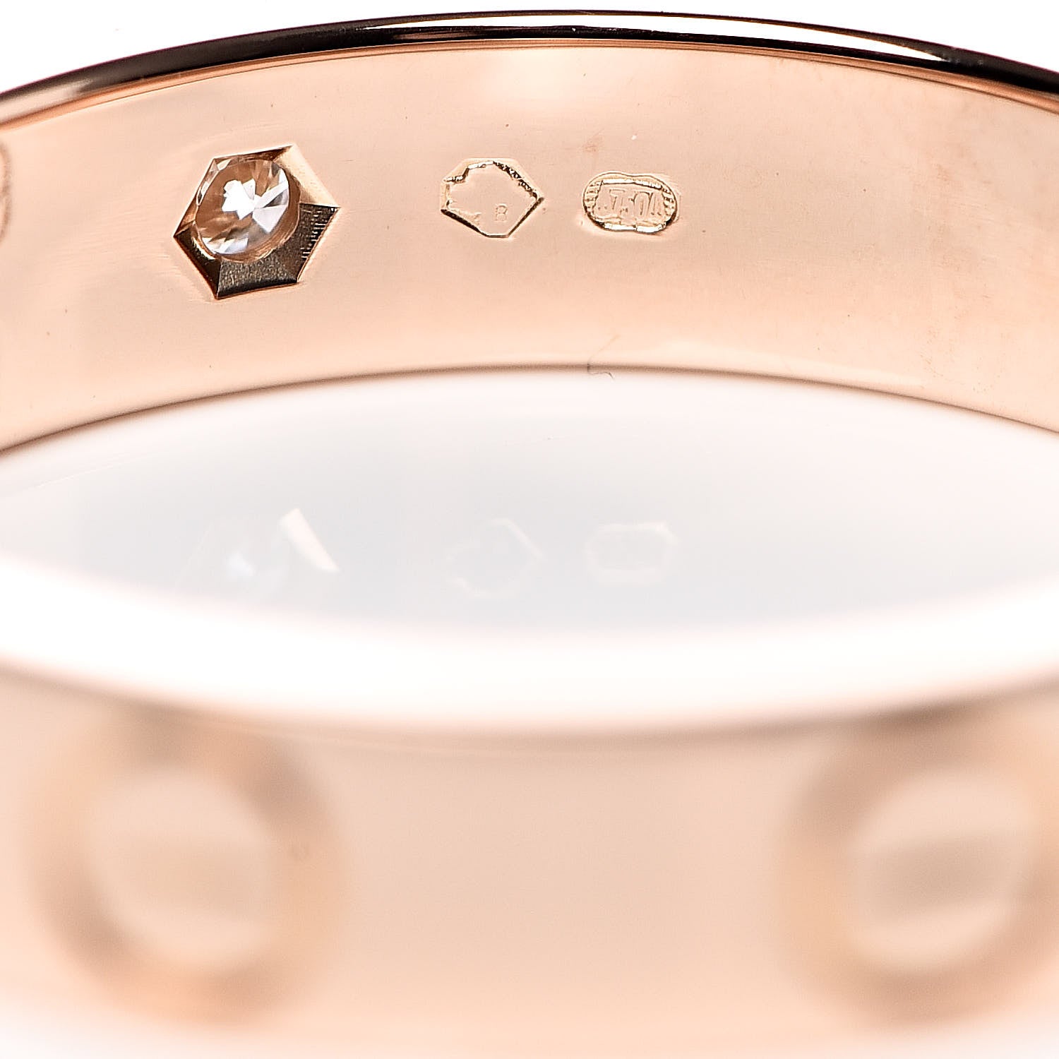 Cartier 18K Pink Gold Diamond 4mm LOVE Wedding Band Ring 49 4.75 5 of 5