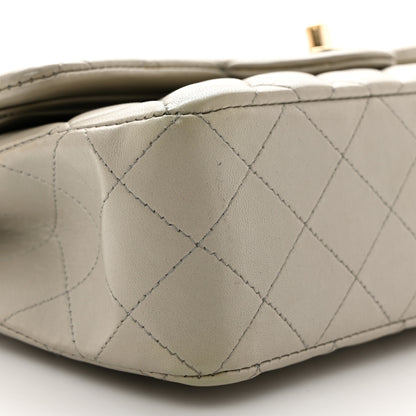 Chanel Lambskin Quilted Small Double Flap Light Grey 9 of 10
