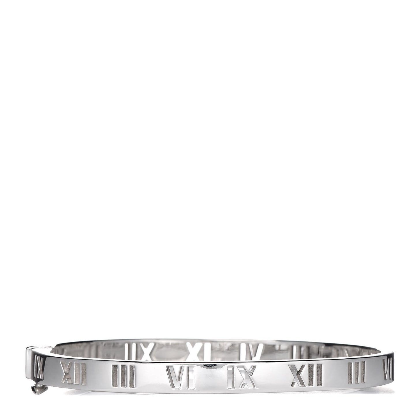 Sterling Silver Atlas Pierced Hinged Bangle Bracelet