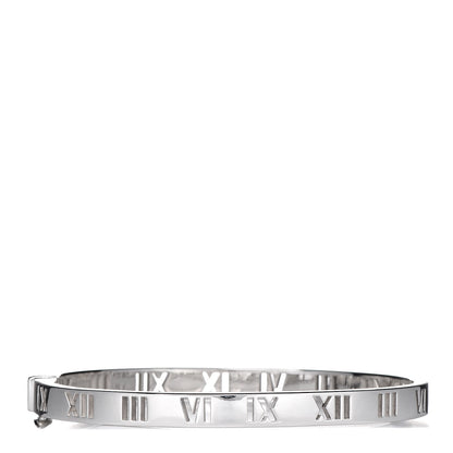 Tiffany Sterling Silver Atlas Pierced Hinged Bangle Bracelet 1 of 6