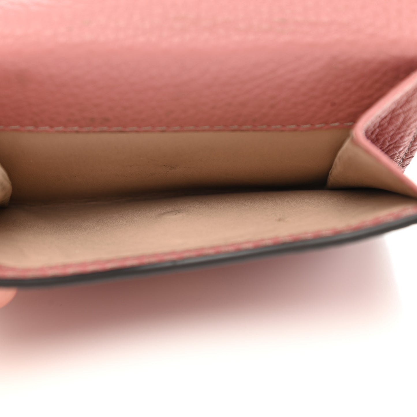 Grained Calfskin Marcie Square Wallet Pink