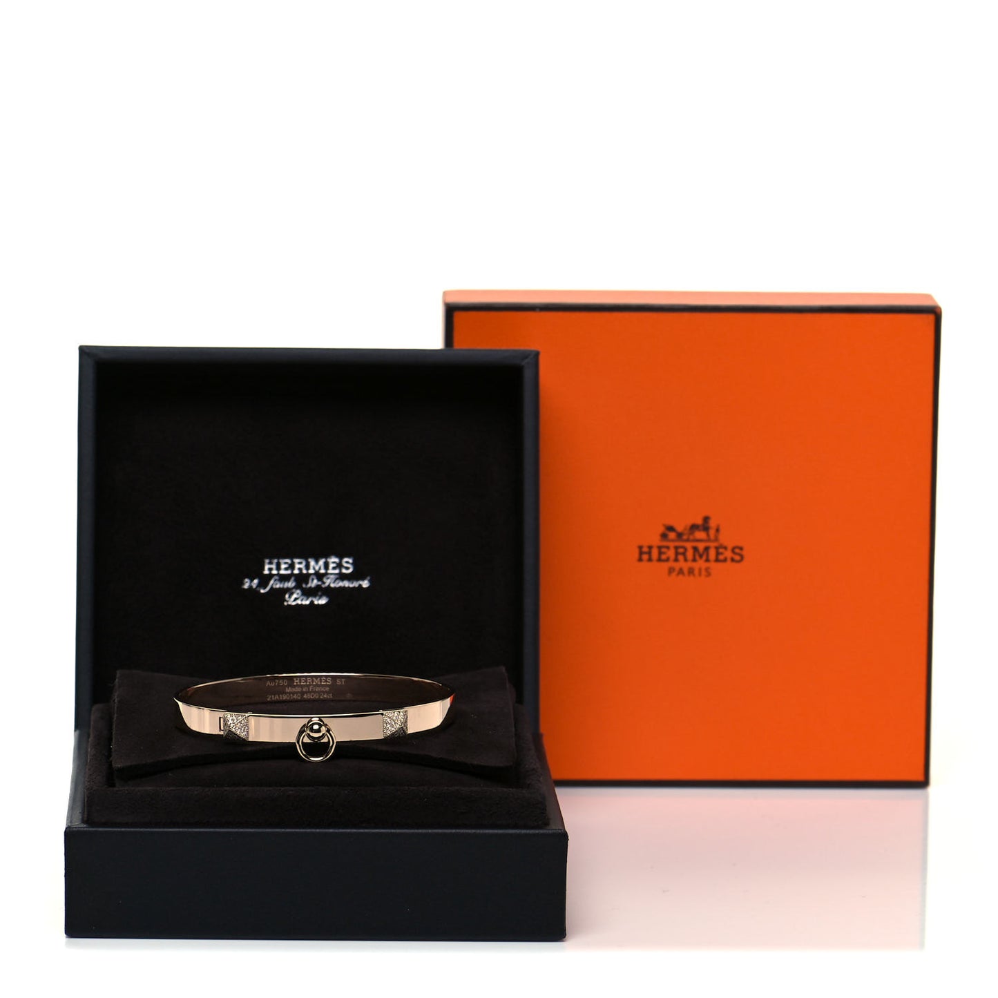 18K Rose Gold Diamond PM Collier De Chien Bracelet ST