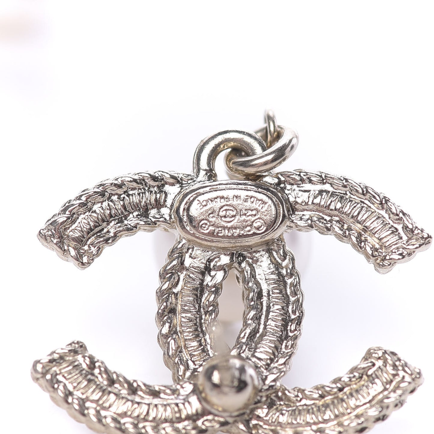 Crystal Pearl CC Drop Earrings Gold