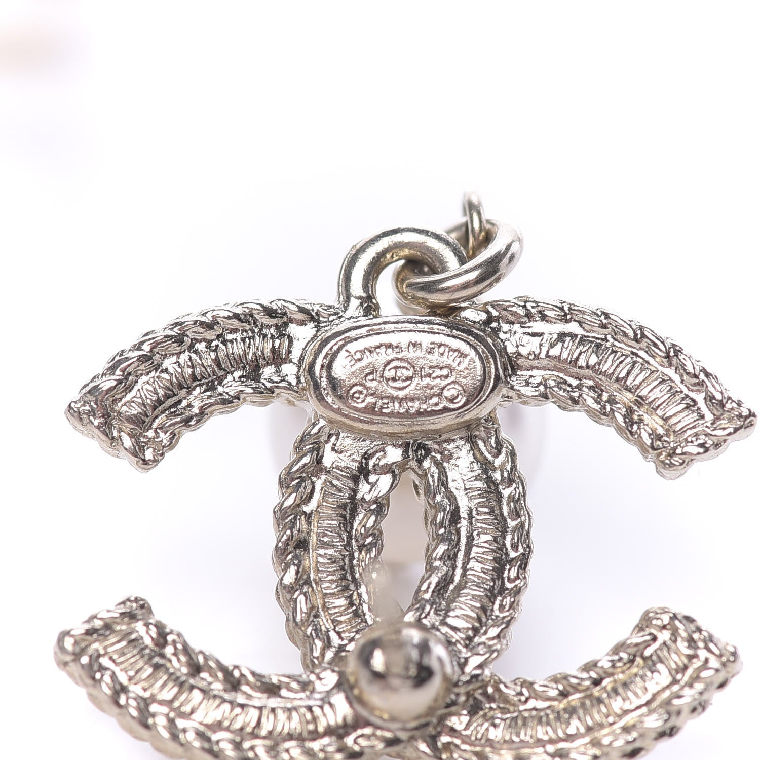 Chanel Crystal Pearl CC Drop Earrings Gold 4 of 5