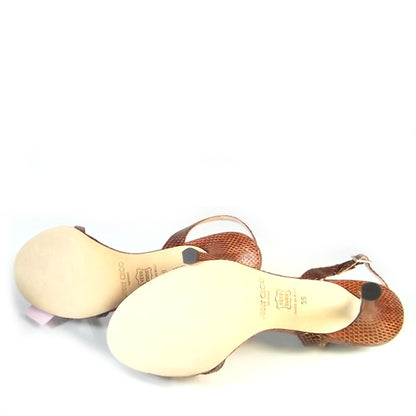 Jimmy Choo Snakeskin Jag See Slingback Sandals 39 5 of 7