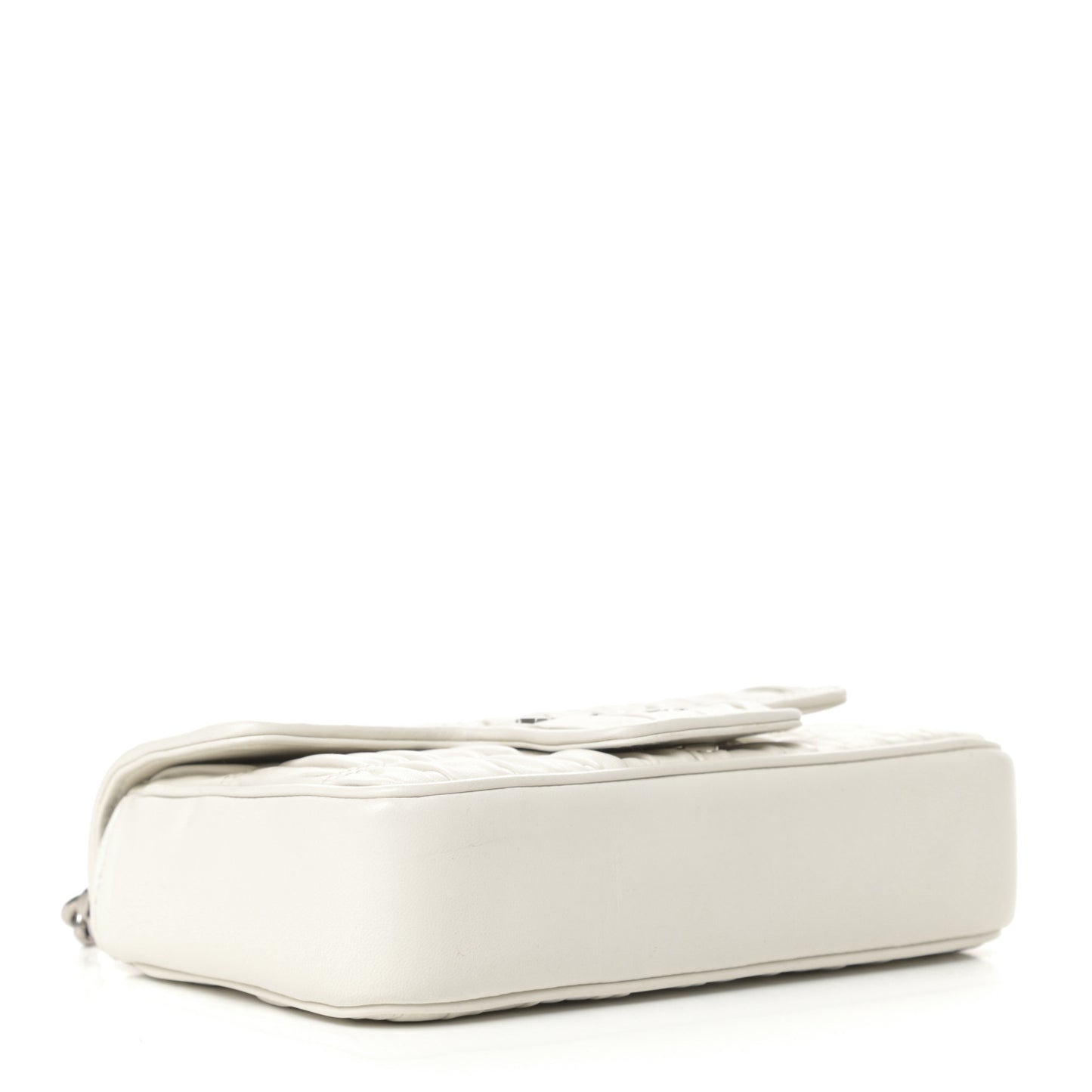 Nappa Gaufre Small Chain Flap Shoulder Bag White