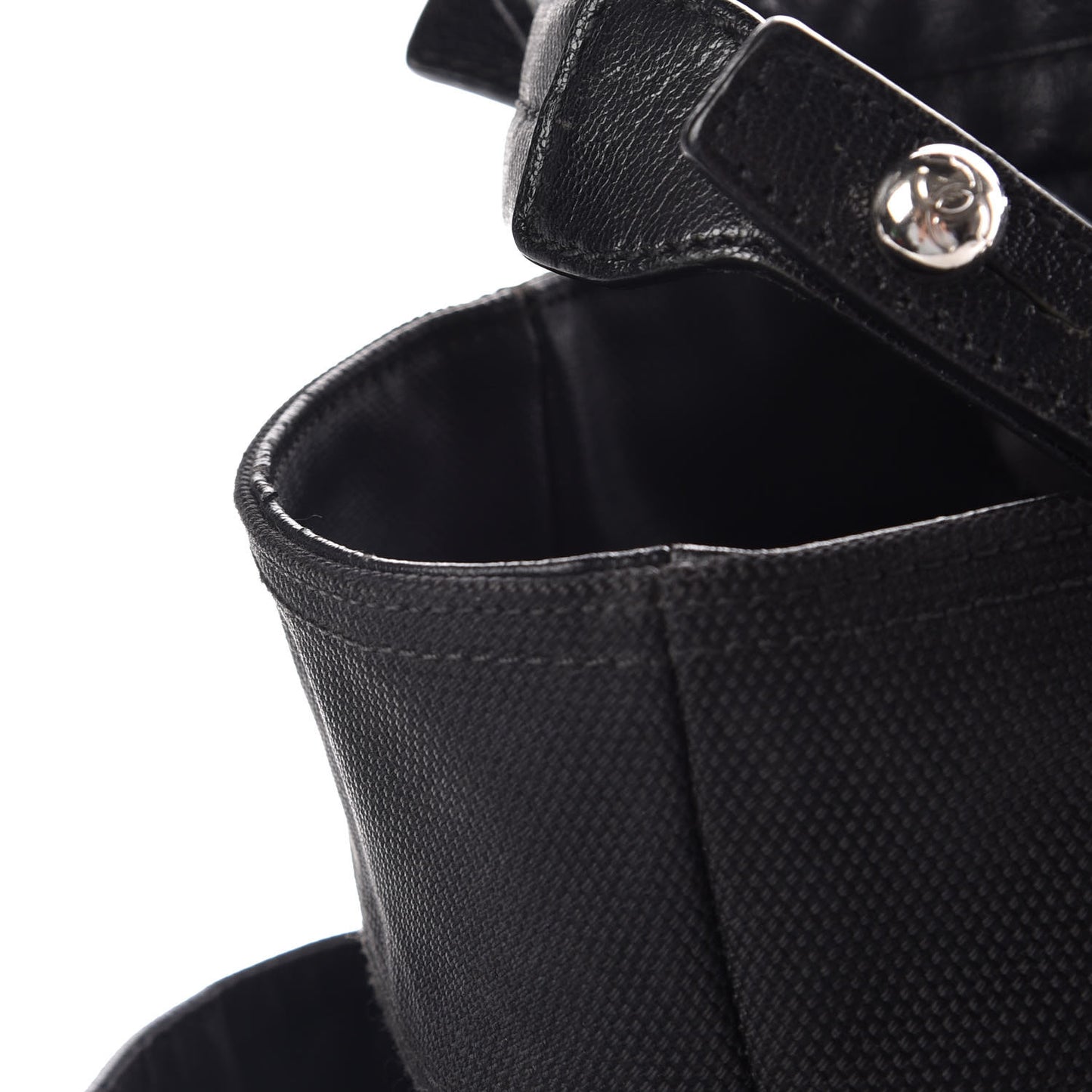 Coated Canvas Quilted Large Paris Biarritz Tote Black