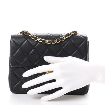 Chanel Lambskin Quilted Mini Square Flap Black 3 of 9