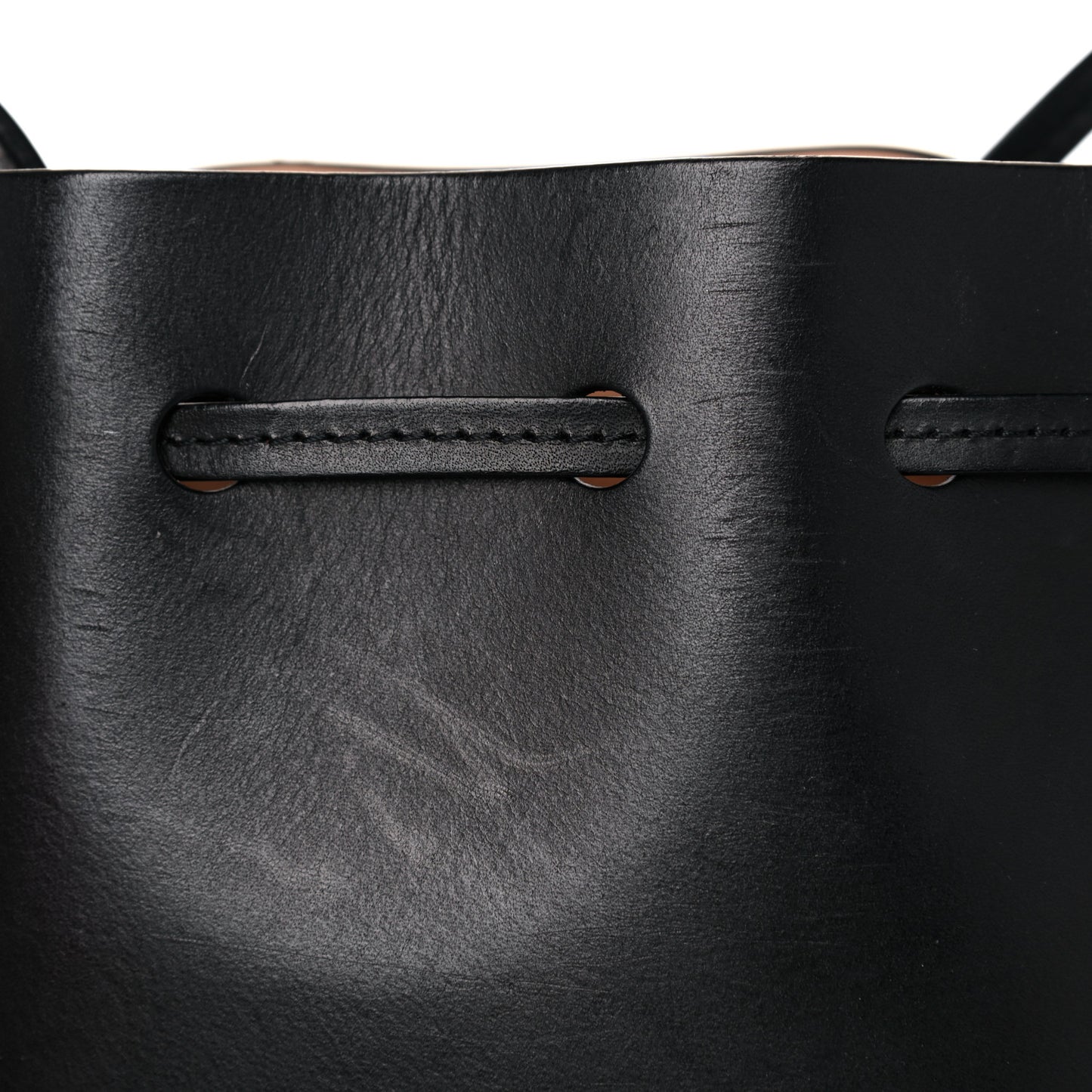 Calfskin Mini Bucket Bag Black Ballerina