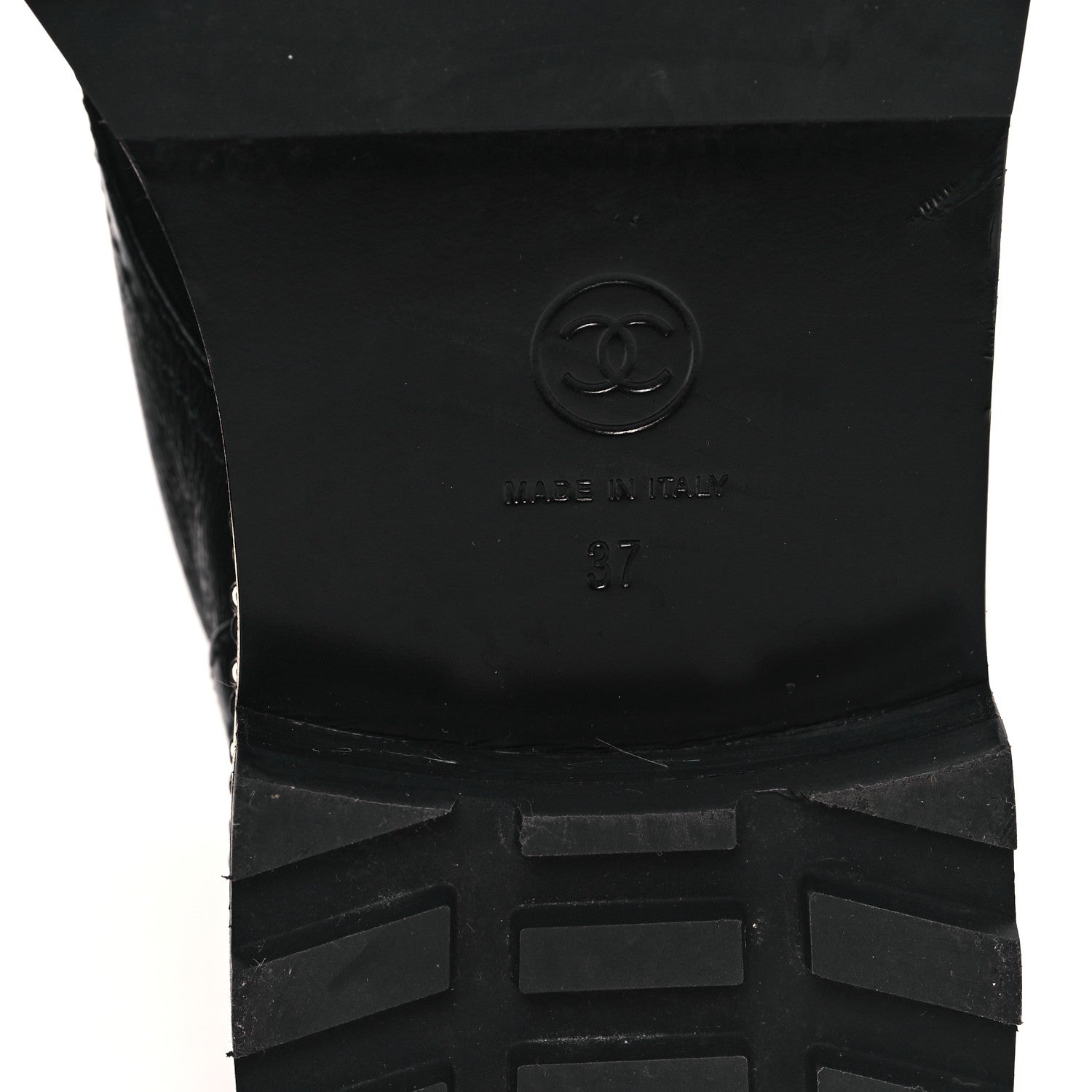 Chanel Crackled Calfskin Velvet Pearl Combat Short Boots 37 Black 6 of 9