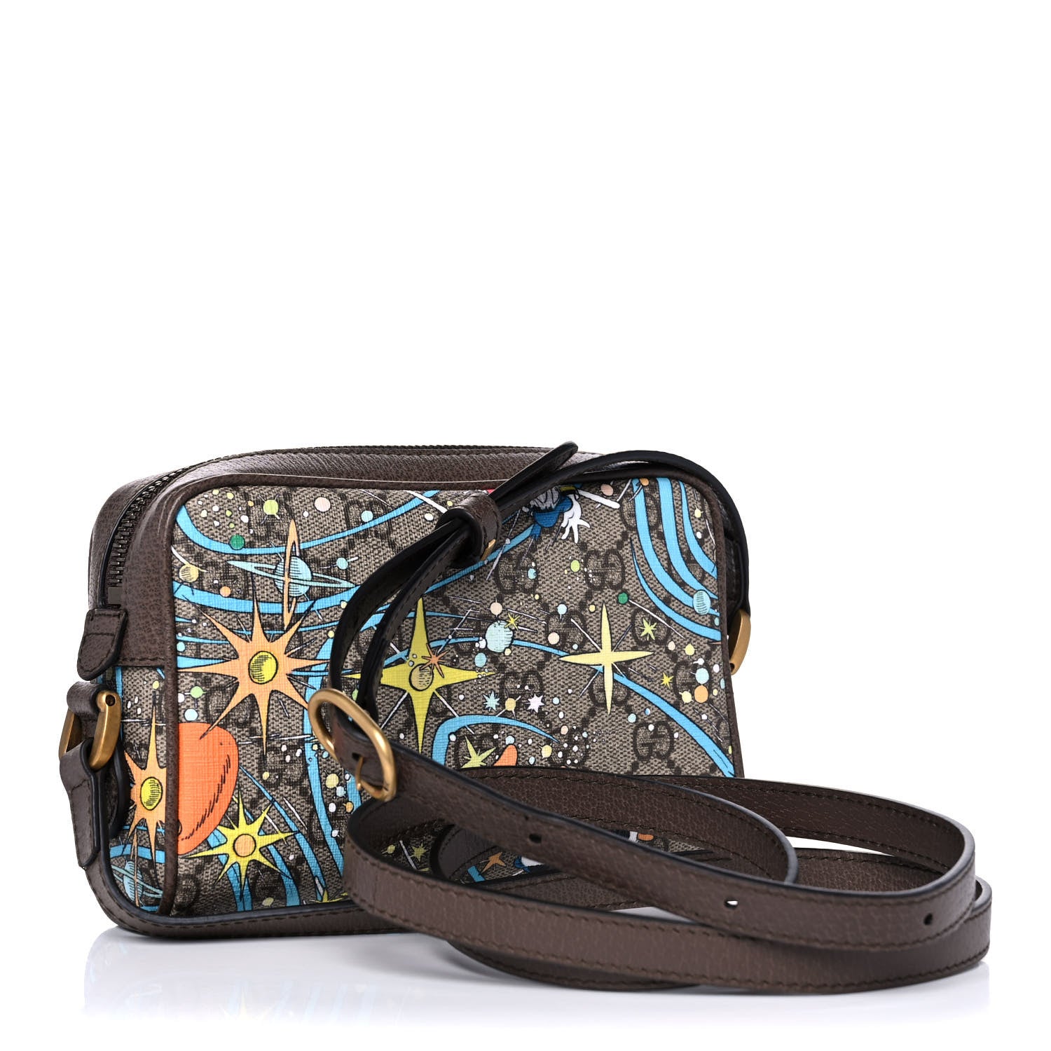 Gucci X DISNEY GG Supreme Monogram Donald Duck Interlocking G Shoulder Bag Beige Multicolor New Acero 3 of 14