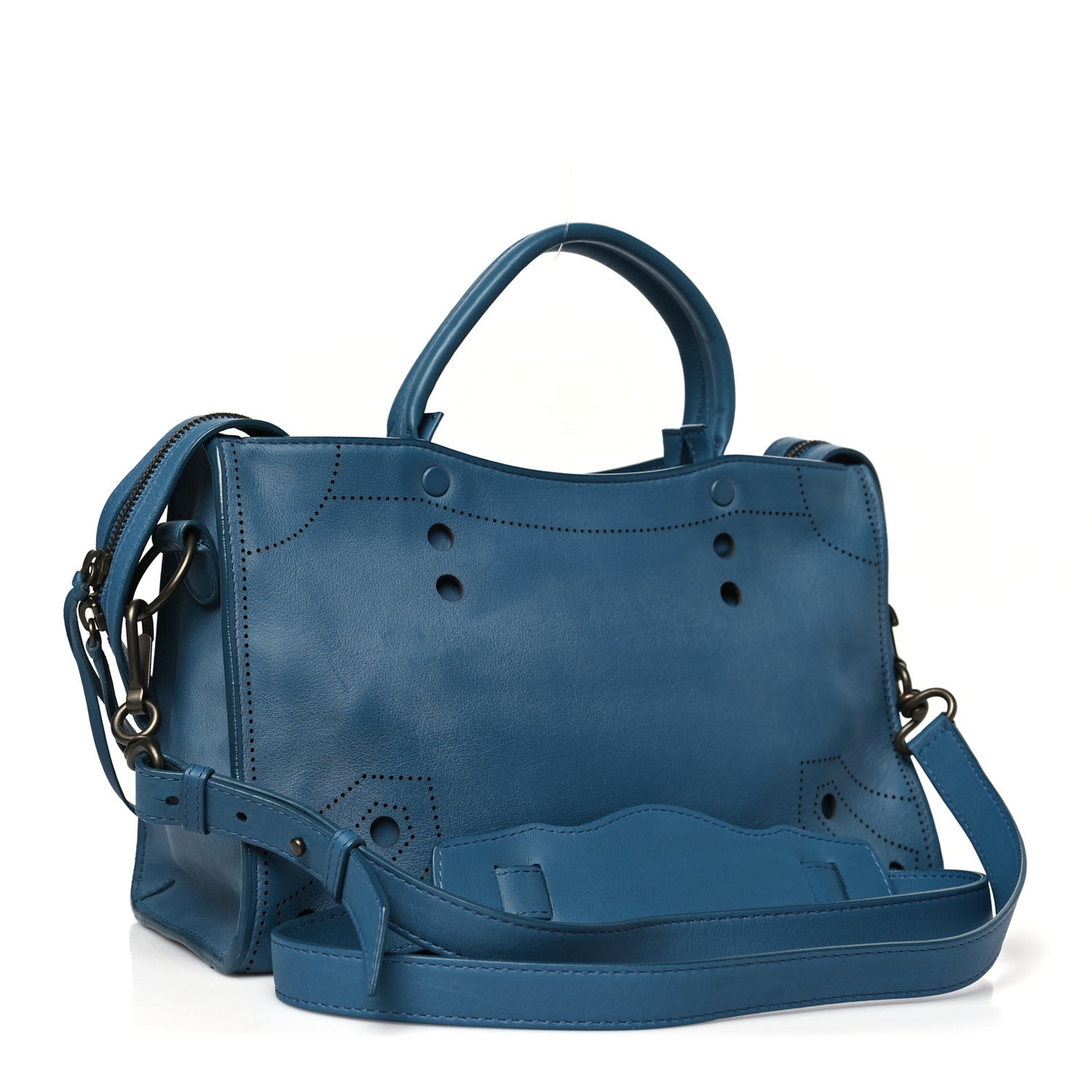 Veau Soyeux Perforated Blackout Hardware S City Bleu Canard