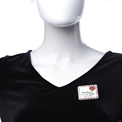 Chanel Resin Pearl Letter Brooch Black White Blue Red 2 of 5