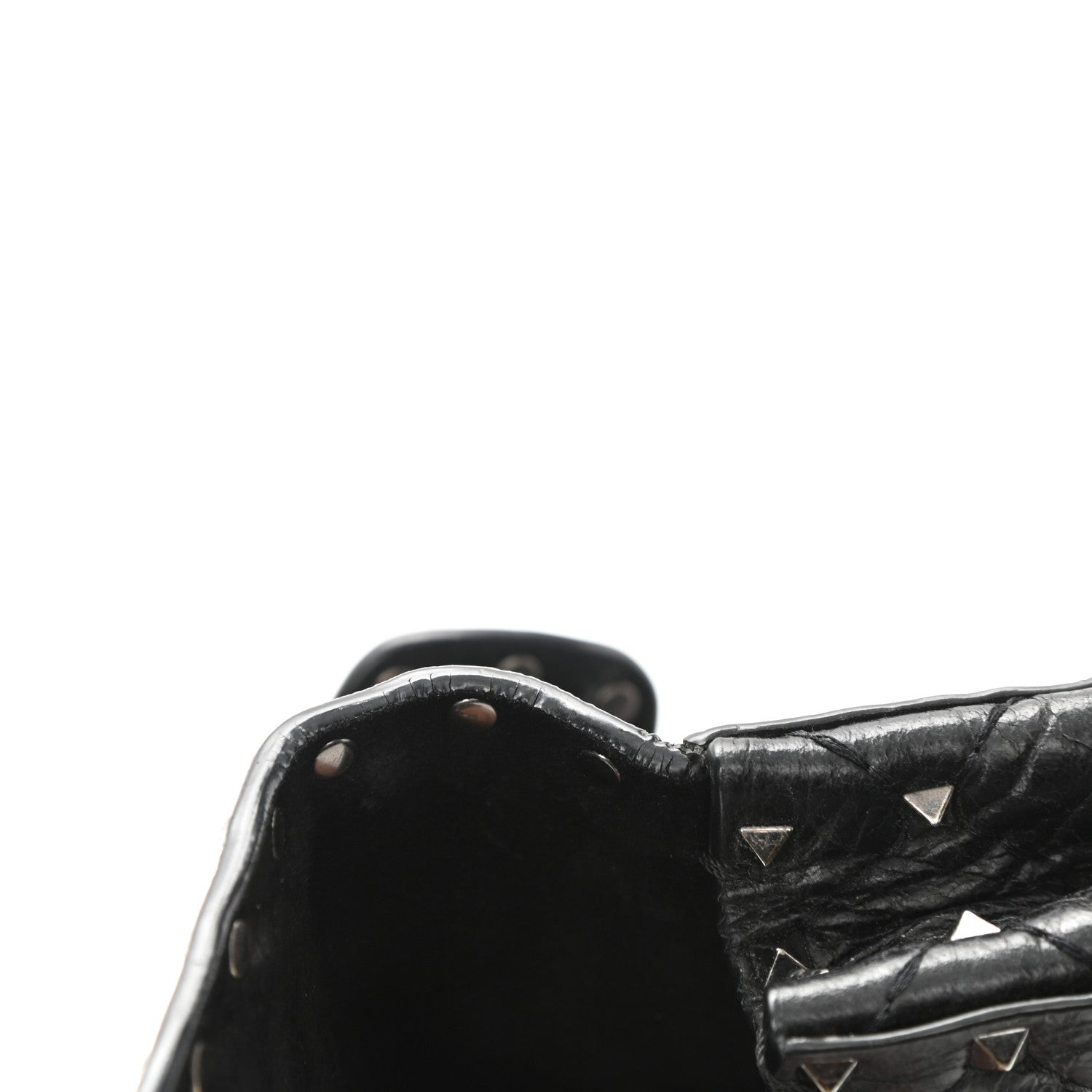 Valentino Garavani Craquele Nappa Small Rockstud Spike Shoulder Bag Black 10 of 12
