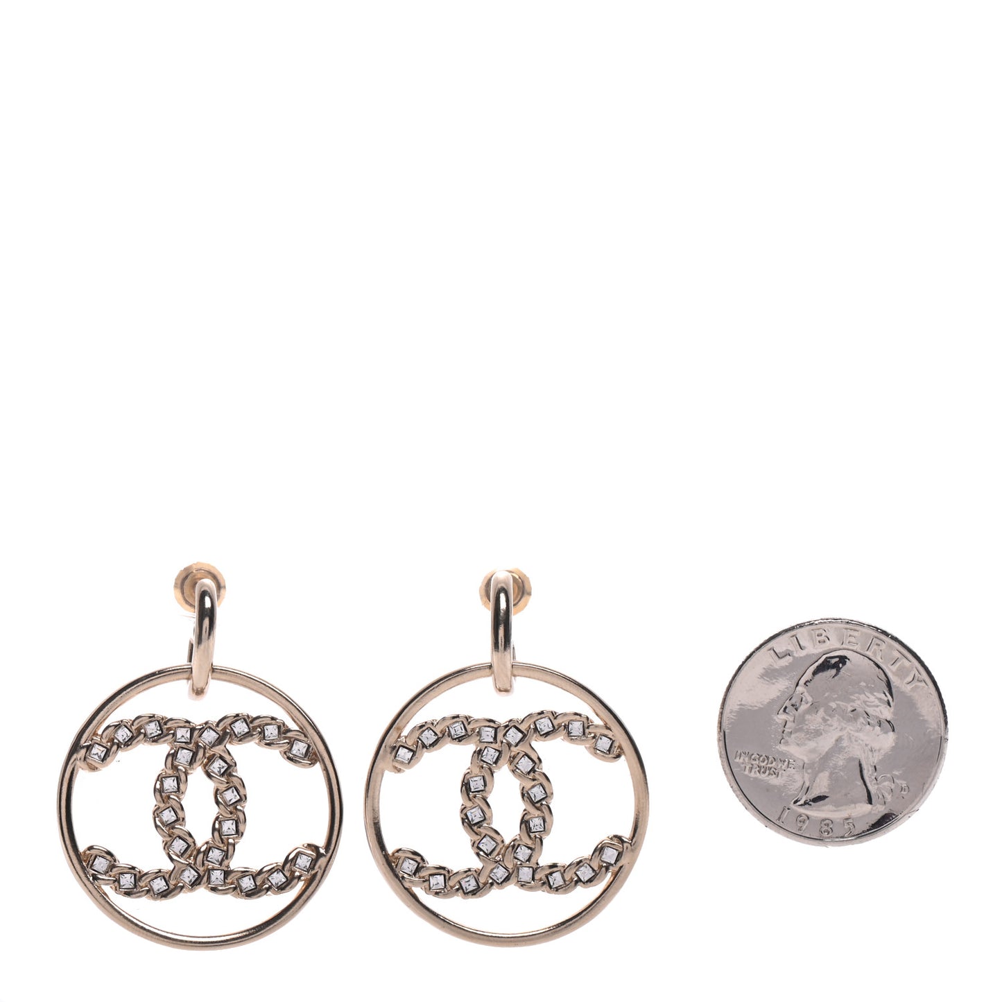 Baguette Crystal High Society CC Drop Earrings Gold