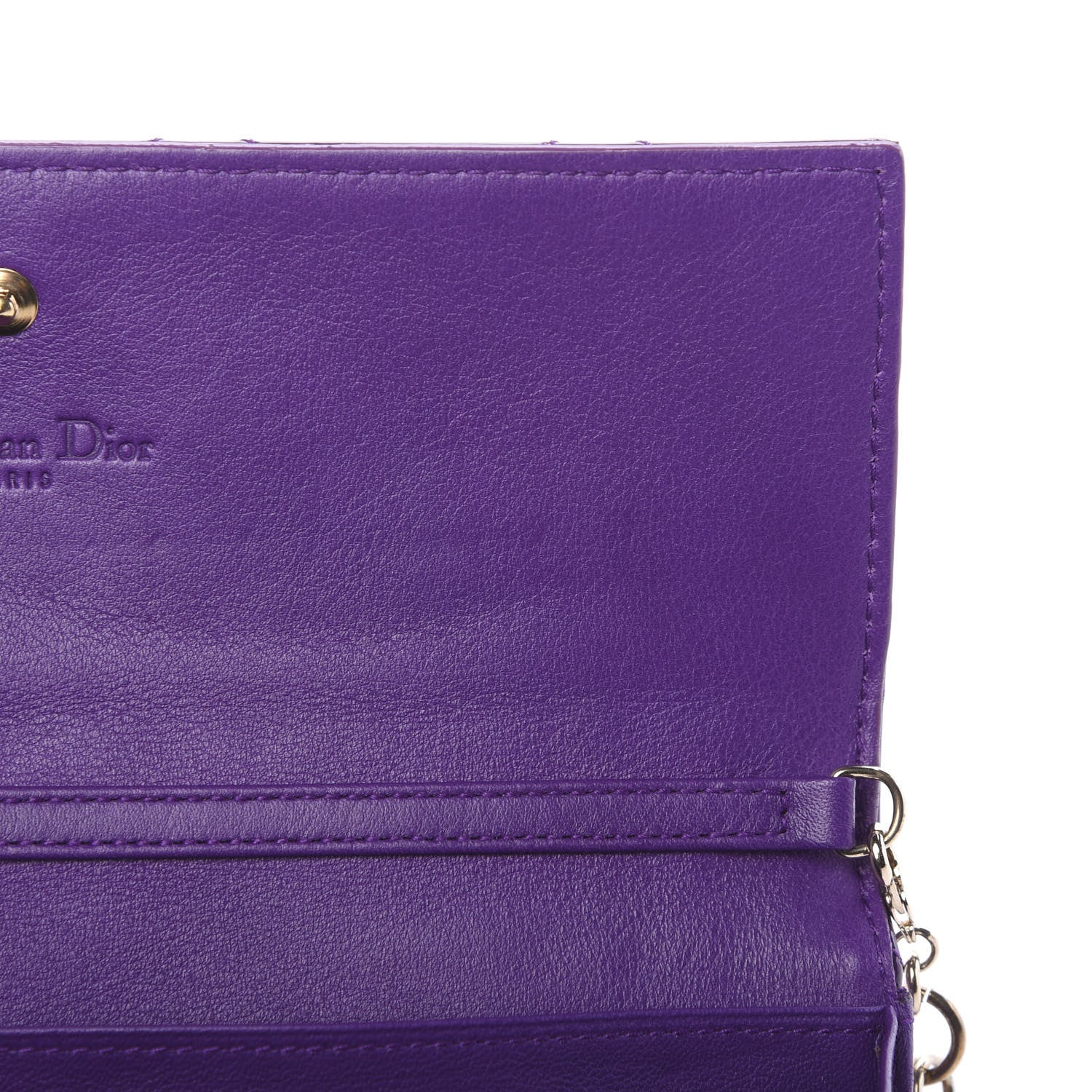 Christian Dior Patent Cannage Rendezvous Wallet Violet 7 of 7