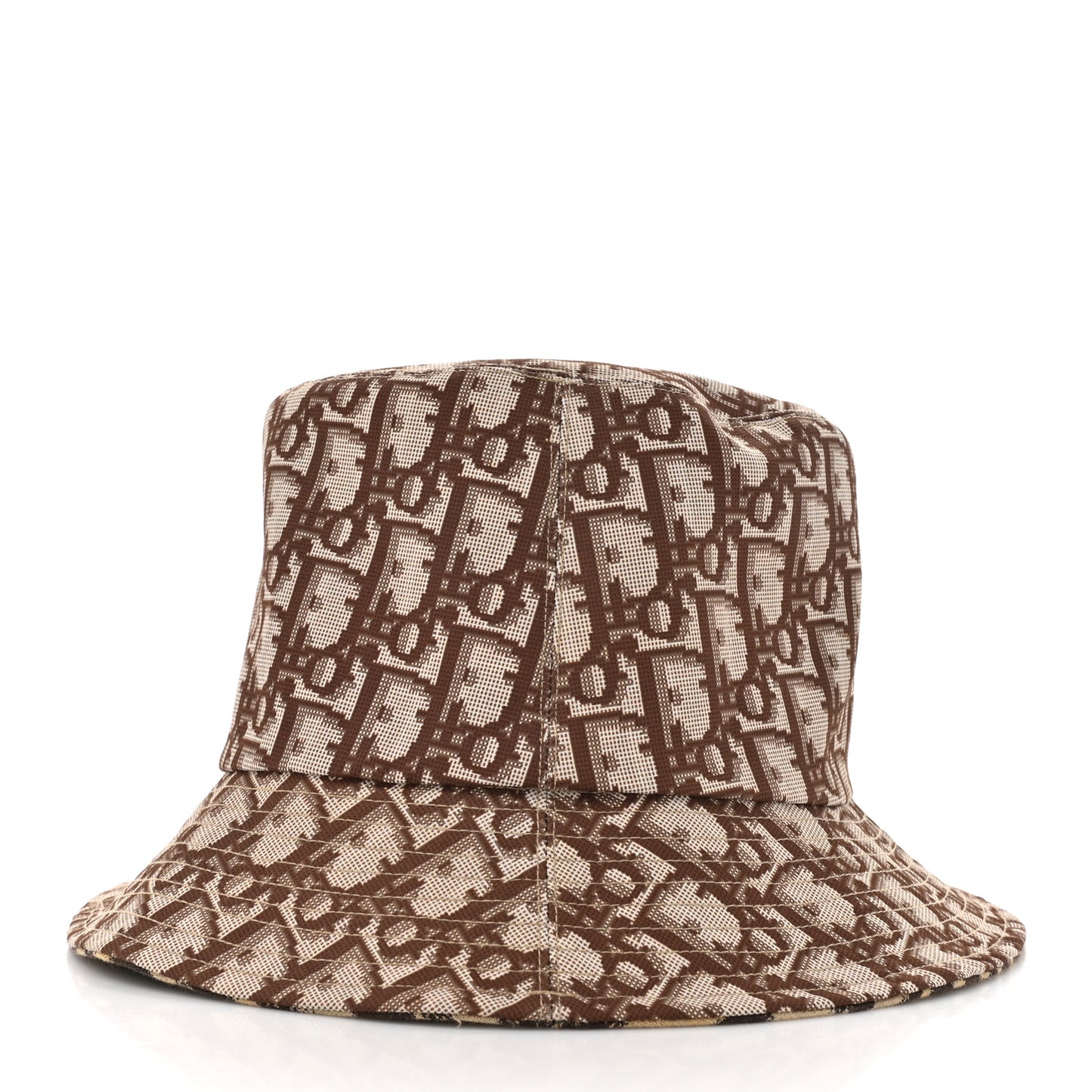 Oblique Leopard Reversible Mizza Bucket Hat Beige