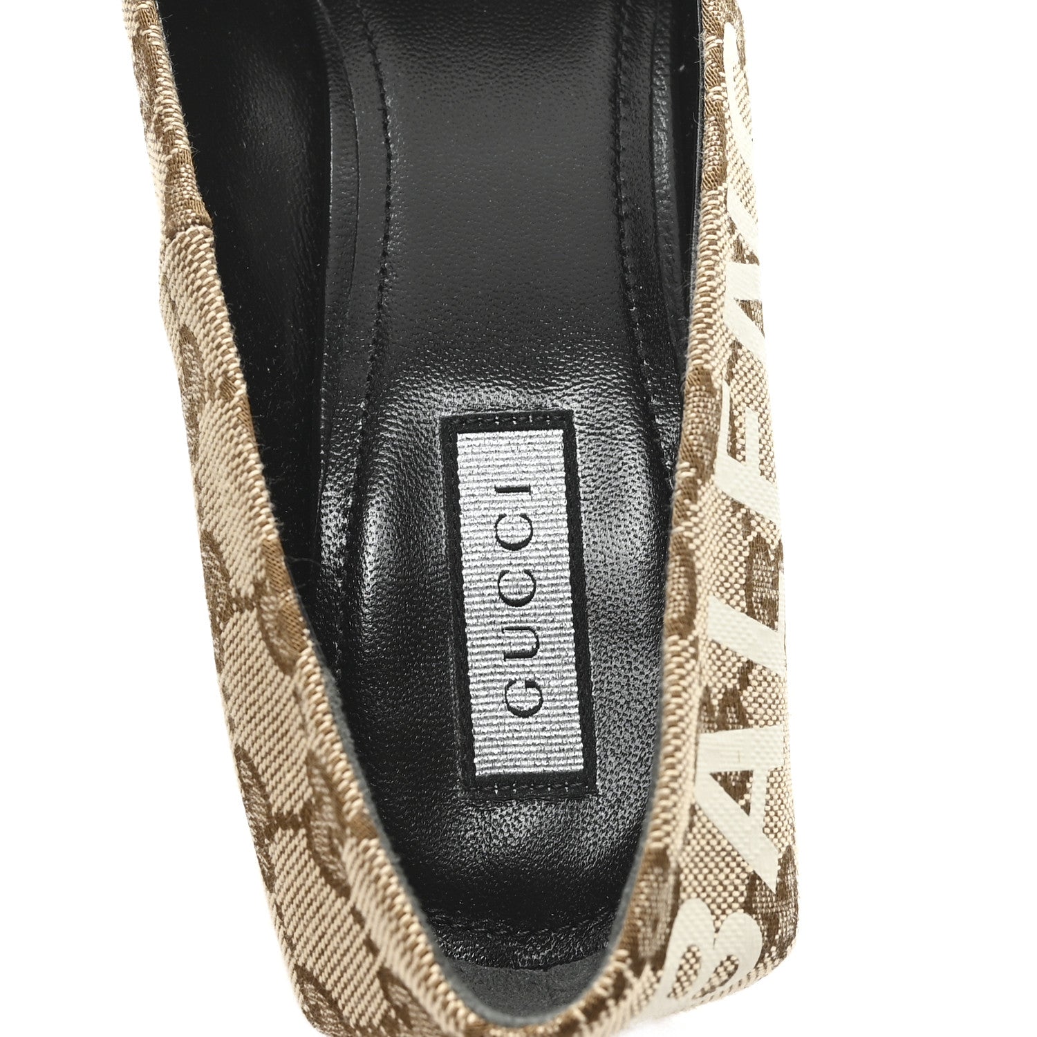 Balenciaga X GUCCI GG Monogram Square Knife 80mm Pumps 36.5 Beige Ebony 8 of 10