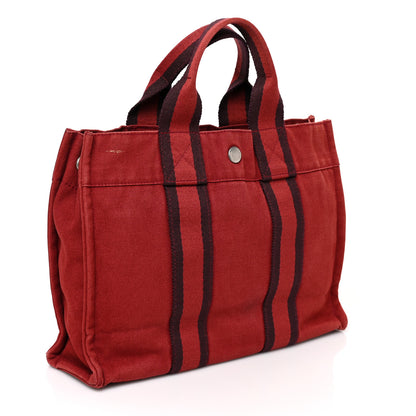 Hermes Canvas Herline PM Tote Red 2 of 9