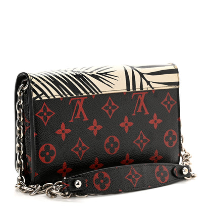 Louis Vuitton Monogram Palm Twist Chain Wallet Black White 3 of 9