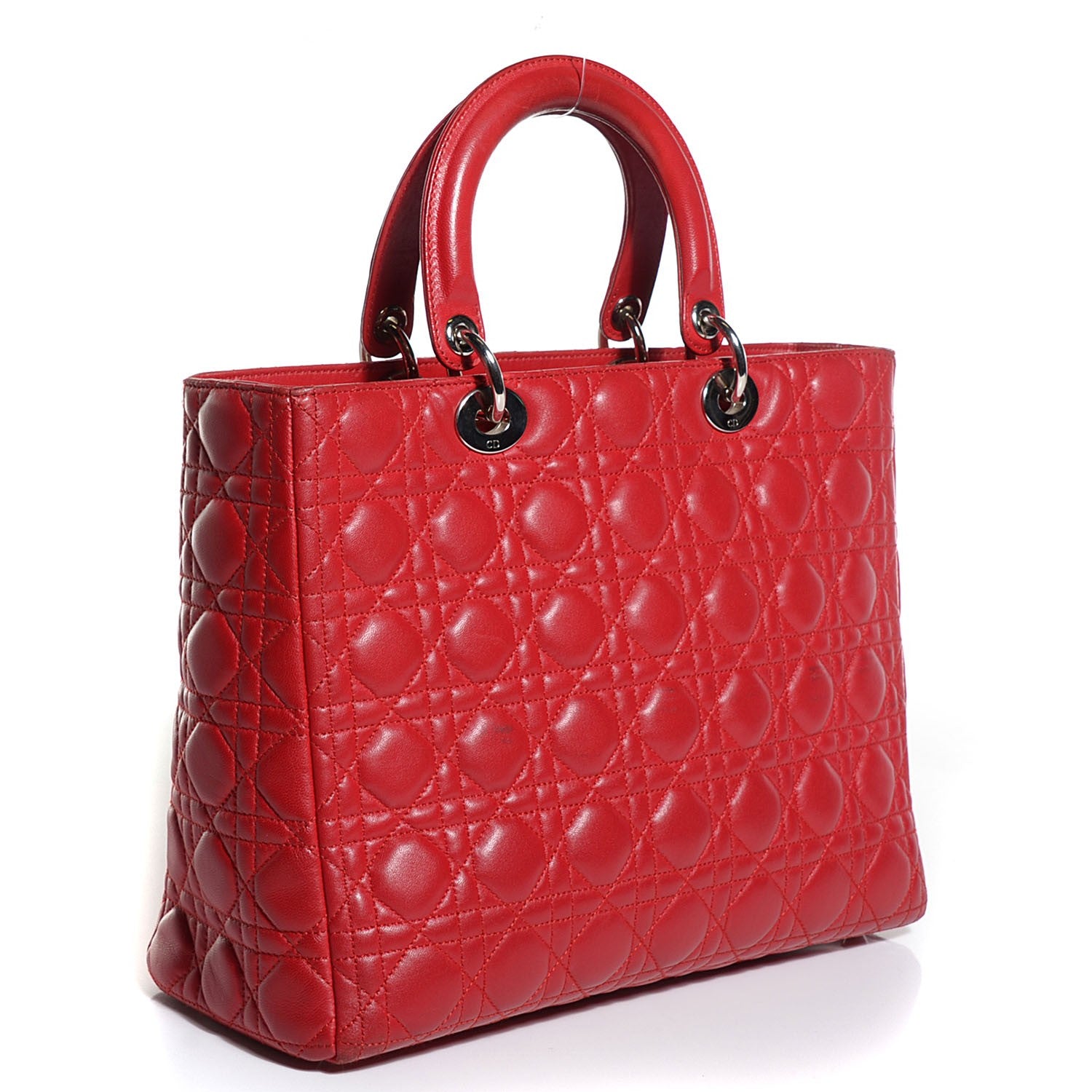 Christian Dior Lambskin Cannage Large Lady Dior Red 3 of 8