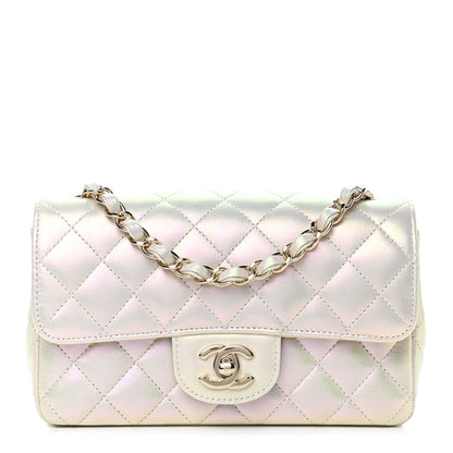 Chanel Iridescent Lambskin Quilted Mini Rectangular Flap Ivory 2 of 8