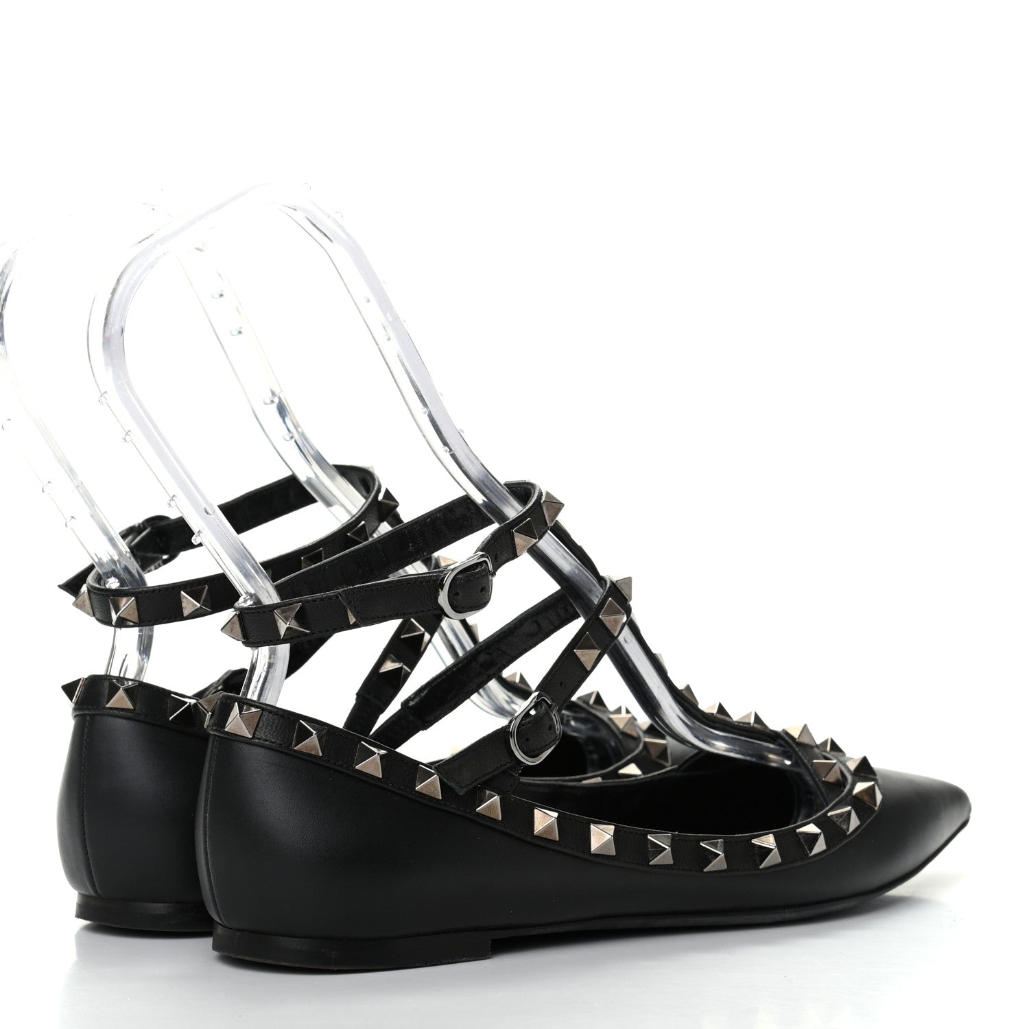Valentino Garavani Nappa Rockstud Cage Ballerina Flats 37 Black 4 of 11