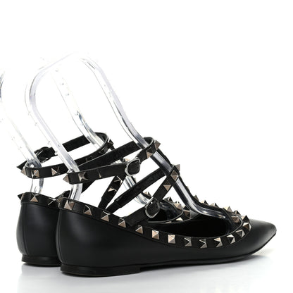 Valentino Garavani Nappa Rockstud Cage Ballerina Flats 37 Black 4 of 11