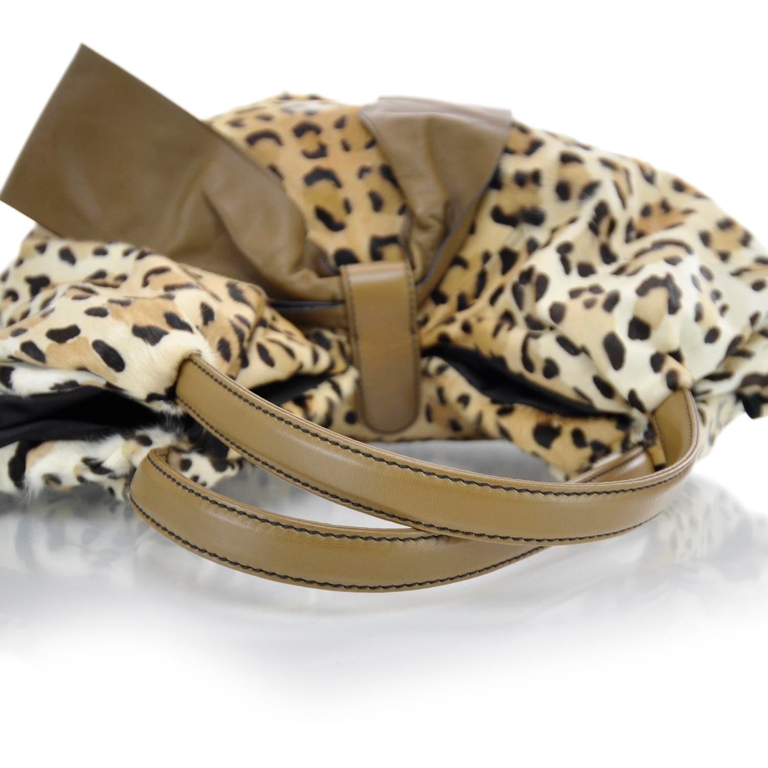 Valentino Garavani Goat Hair Leopard Print 360 Bow Hobo 7 of 10