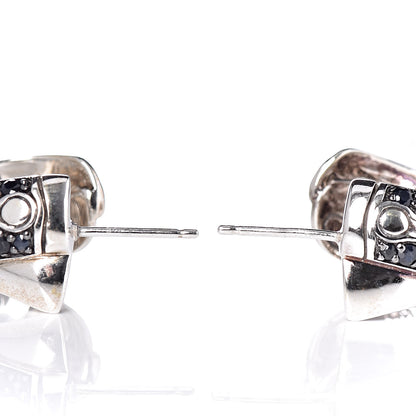 John Hardy Sterling Silver Black Sapphire Crossover Hoop Earrings 6 of 6