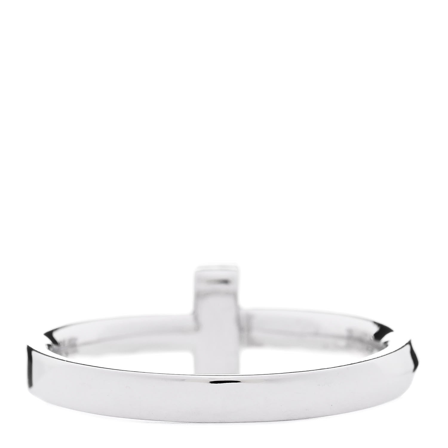 Tiffany 18K White Gold 2.5mm T T1 Ring 53 6.5 3 of 4
