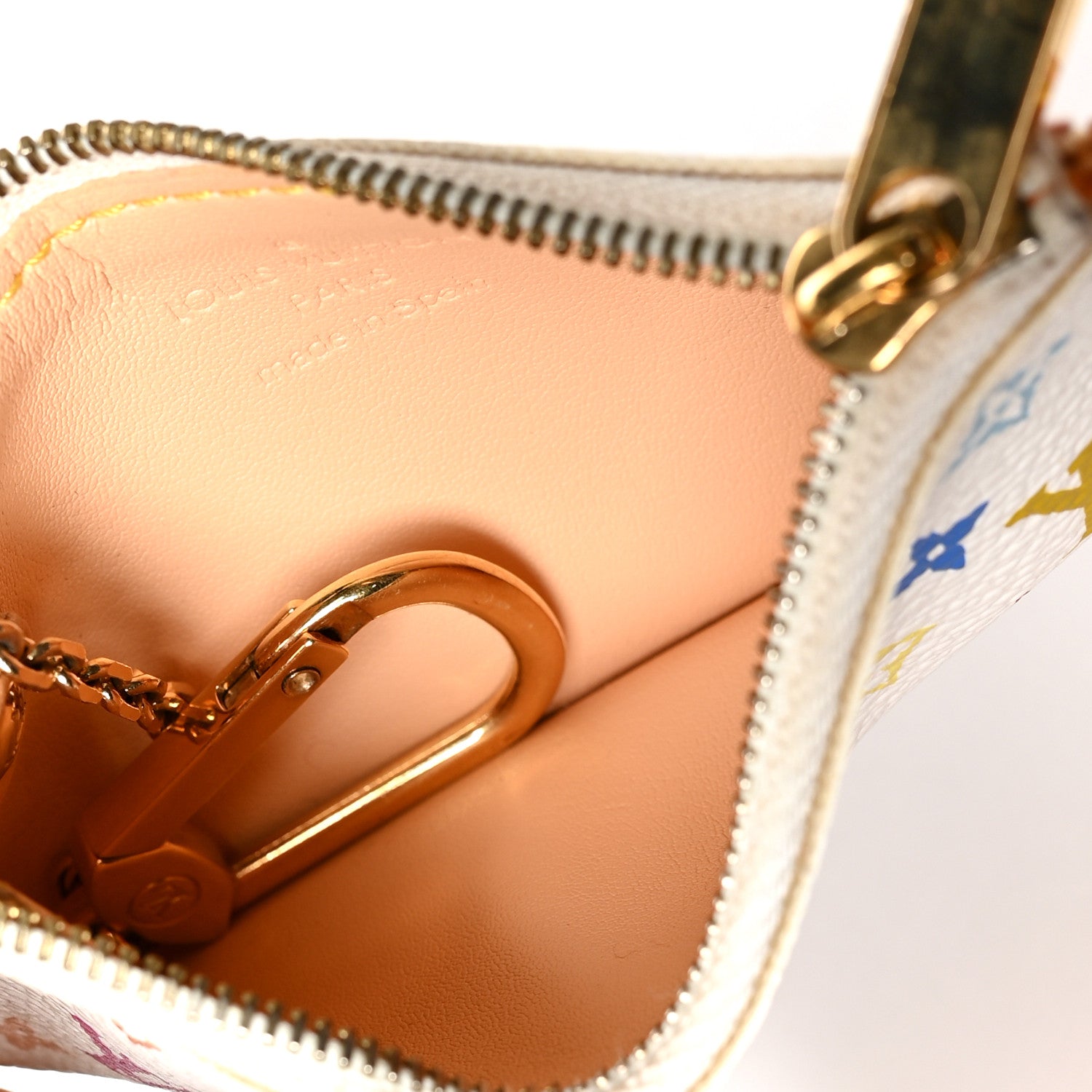 Louis Vuitton Monogram Multicolor Key Pouch White 5 of 10