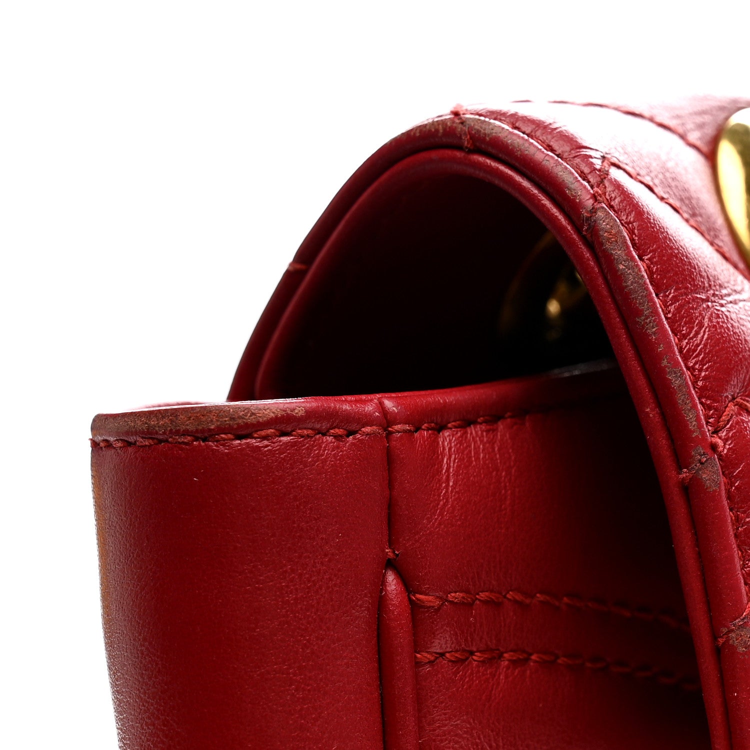 Gucci Calfskin Matelasse Small GG Marmont Shoulder Bag Hibiscus Red 32 of 35