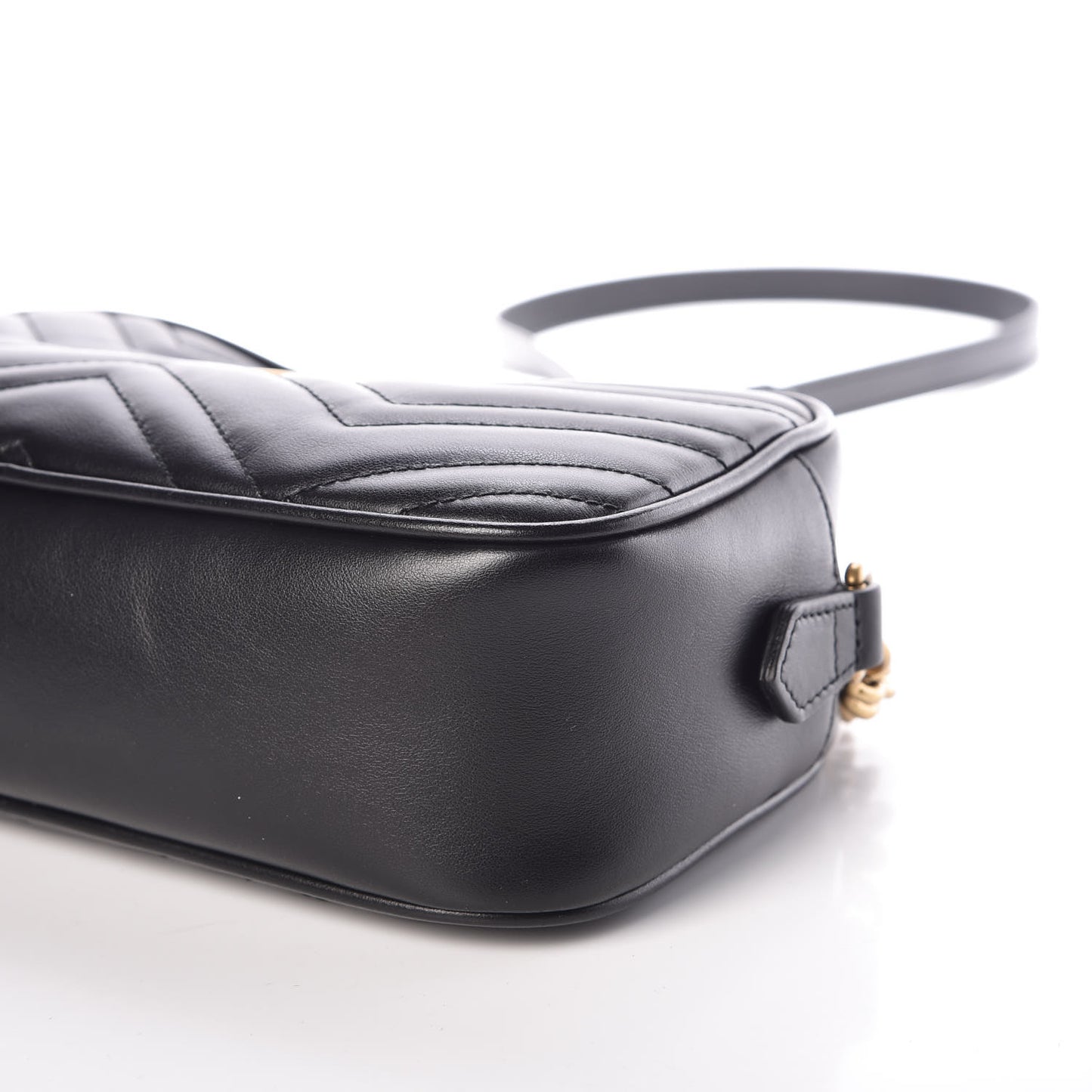 Calfskin Matelasse Small GG Marmont Chain Shoulder Bag Black