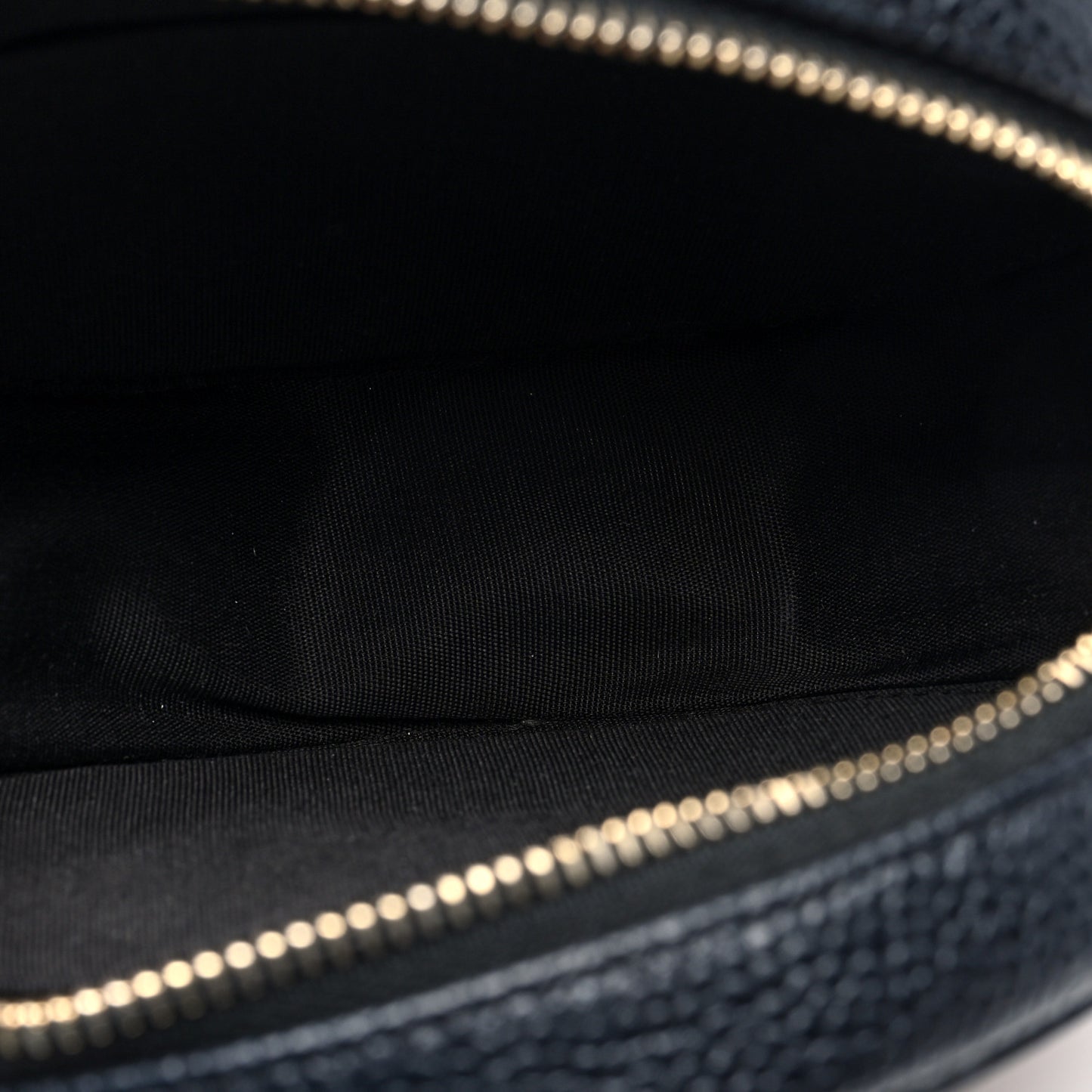 Caviar Quilted Round Filigree Crossbody Black