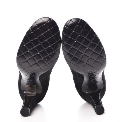 Chanel Suede Patent Cap Toe Short Boots 36 Black 5 of 9