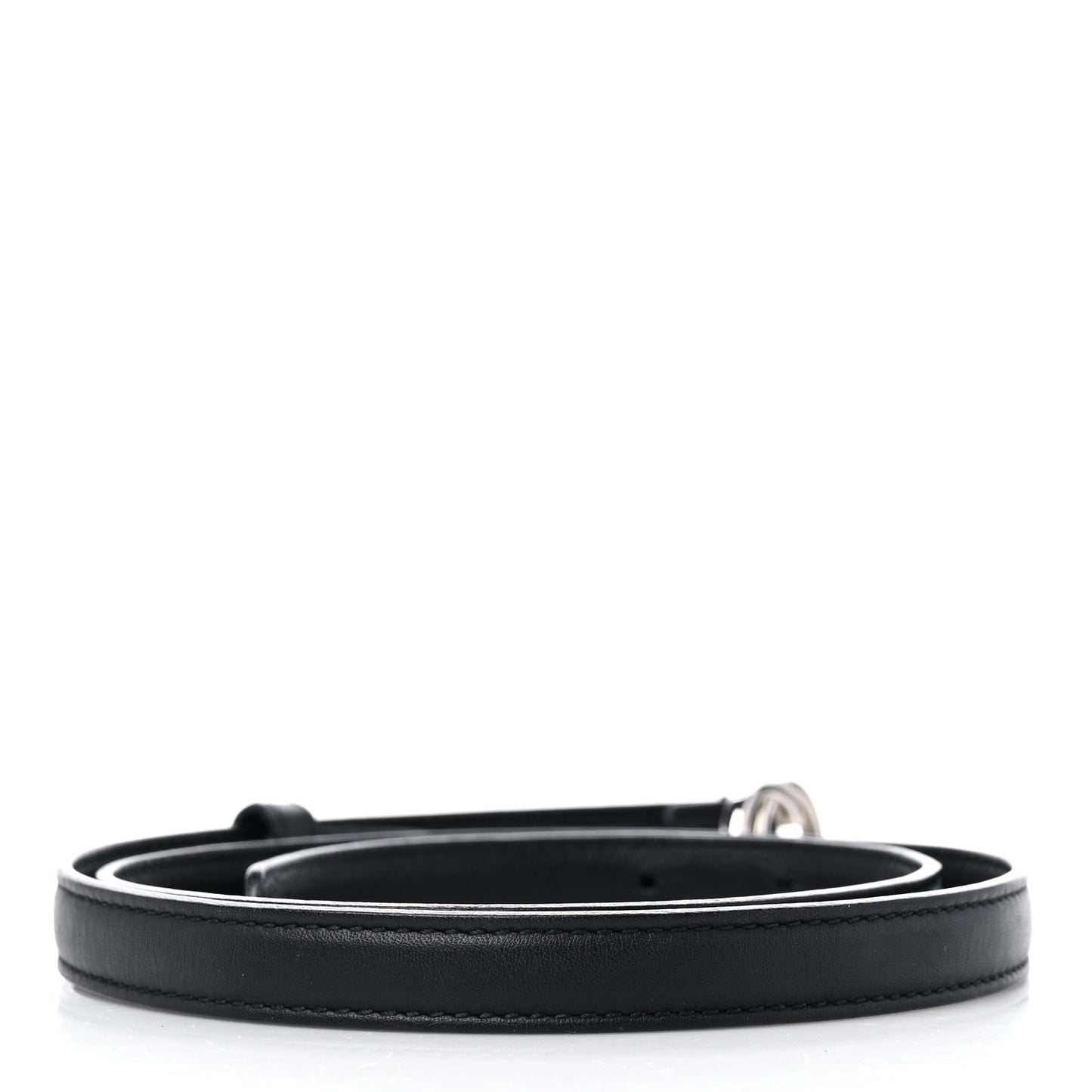 Moon Calfskin Nickel Interlocking G 20mm Belt 80 32 Black