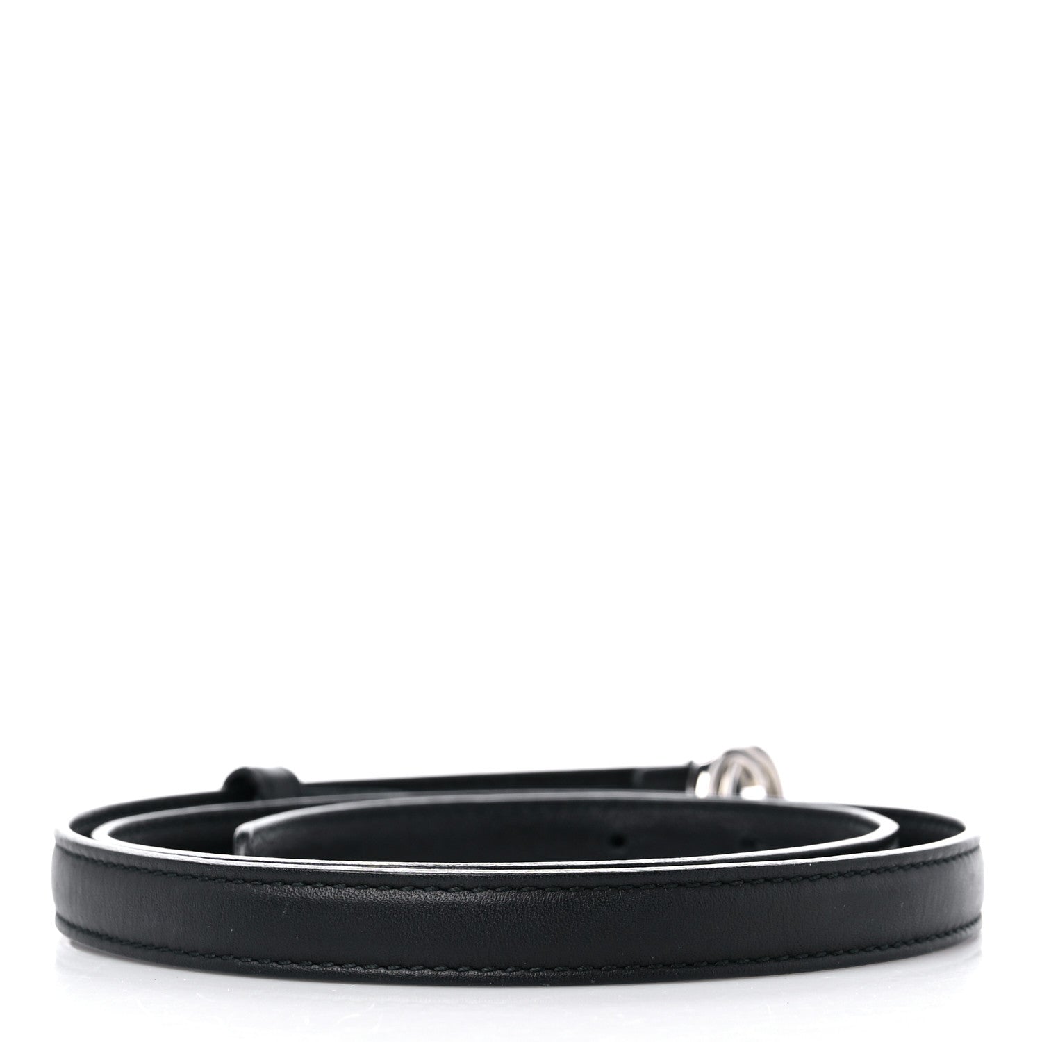 Gucci Moon Calfskin Nickel Interlocking G 20mm Belt 80 32 Black 2 of 7