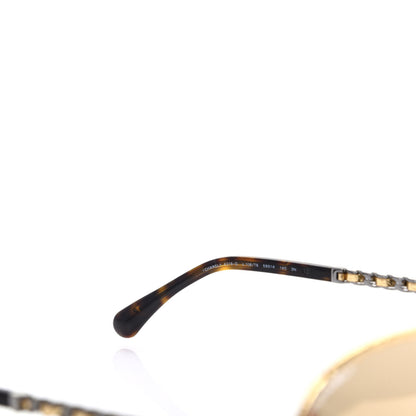 Chanel Metal Mirrored Pilot Winter Sunglasses 4219-Q Gold 5 of 8